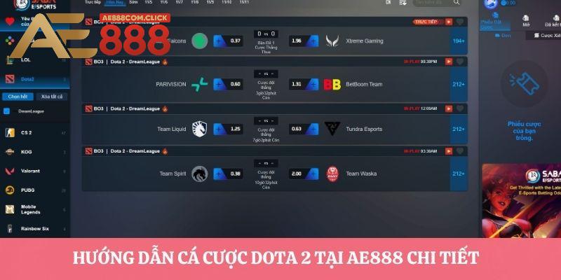 Hướng dẫn cá cược Dota 2 tại AE888 chi tiết