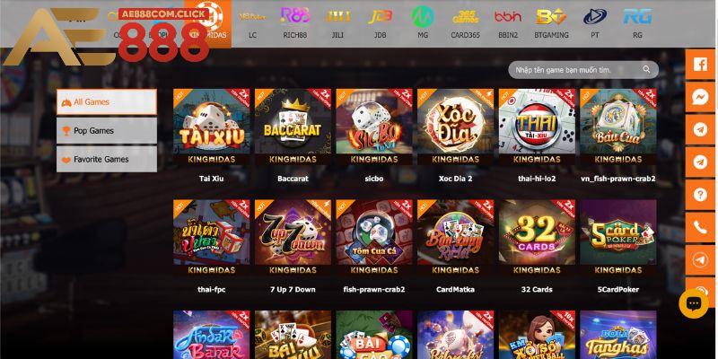 Các tựa game bài cực hot tại sảnh King Midas